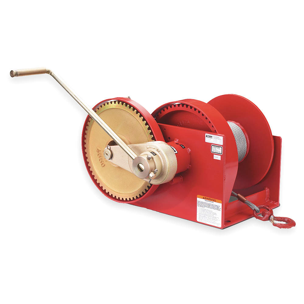 Hand Winch Spur Gear With Brake 10000 Lb.
