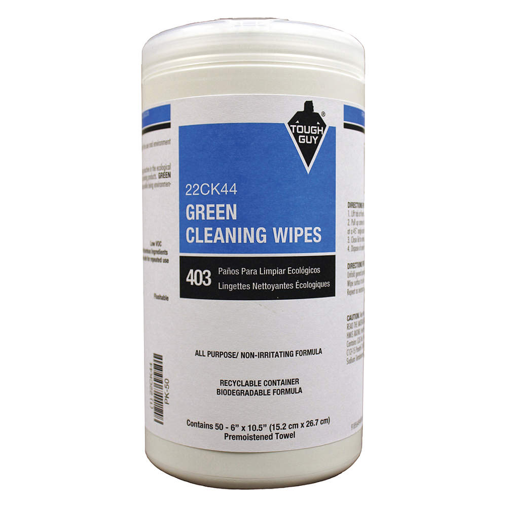 Green Cleaning Wipes Canister PK6