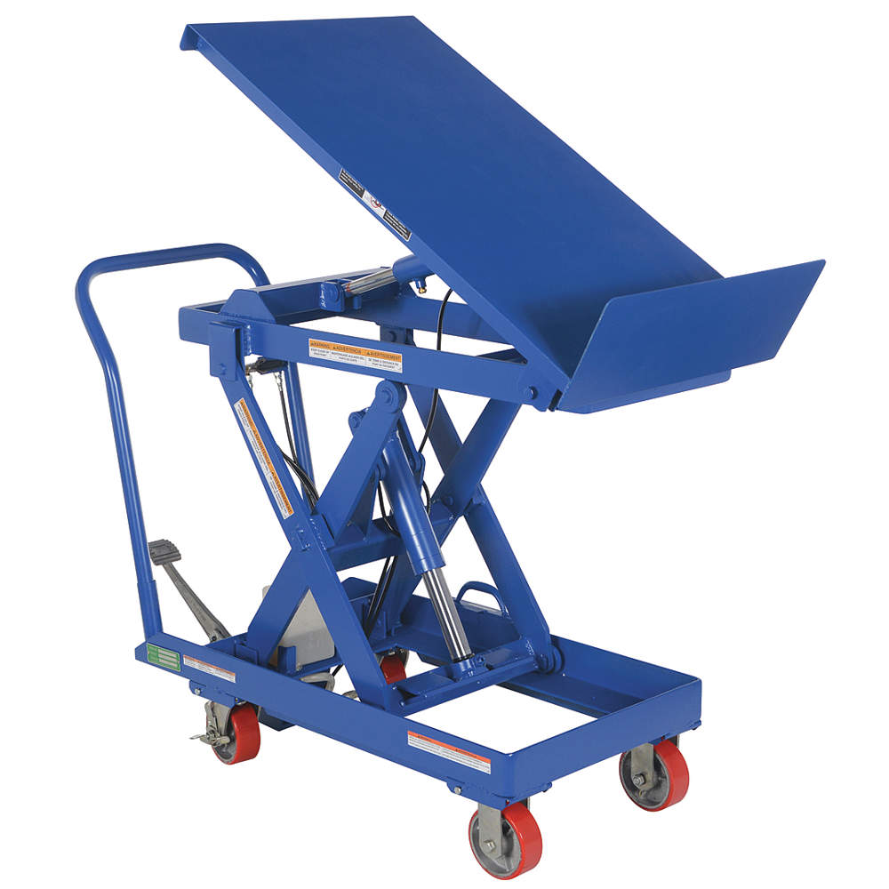 Scissor Lift Cart, 500 Lb., Steel Tilt