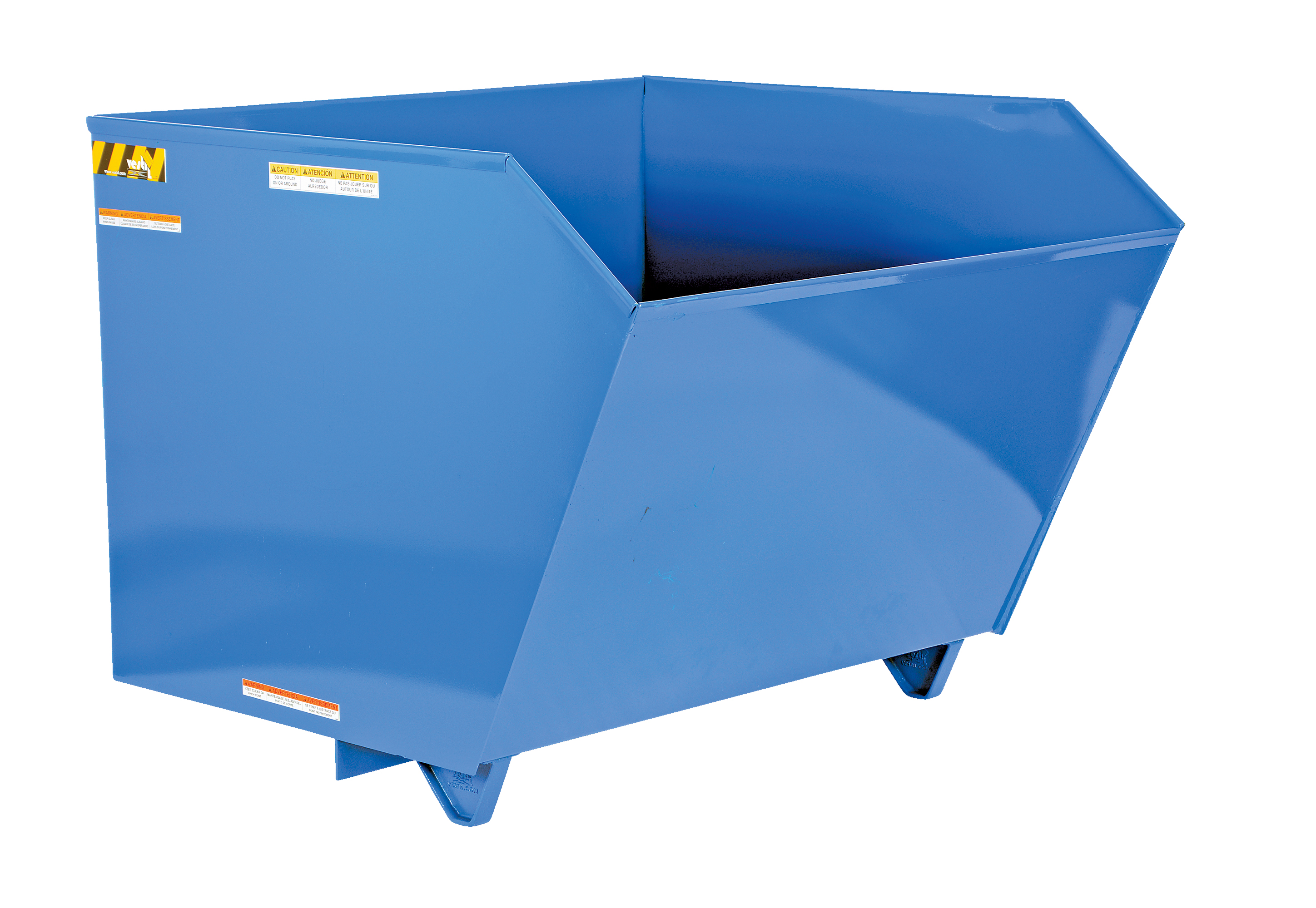 Self Dumping Hopper, Heavy Duty, Low Profile, 1.5 cu. yd., 6000 Lb., Blue, Steel