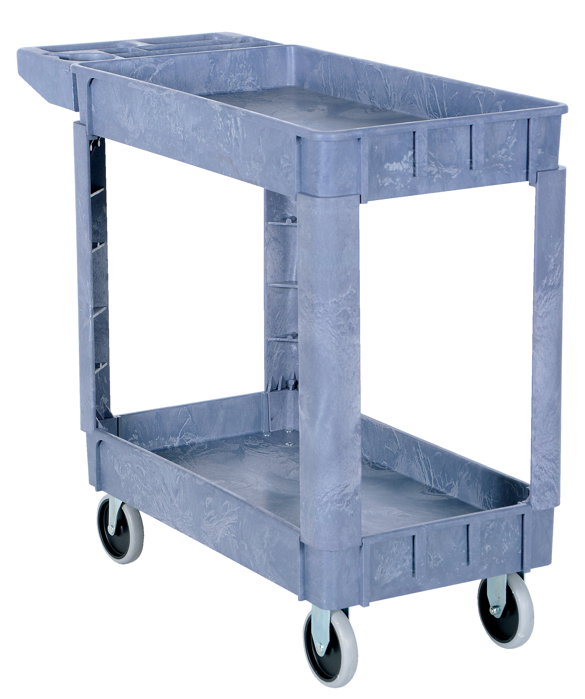 Plastic Utility Cart, 2 Shelves, 17.5 x 31 Inch Size