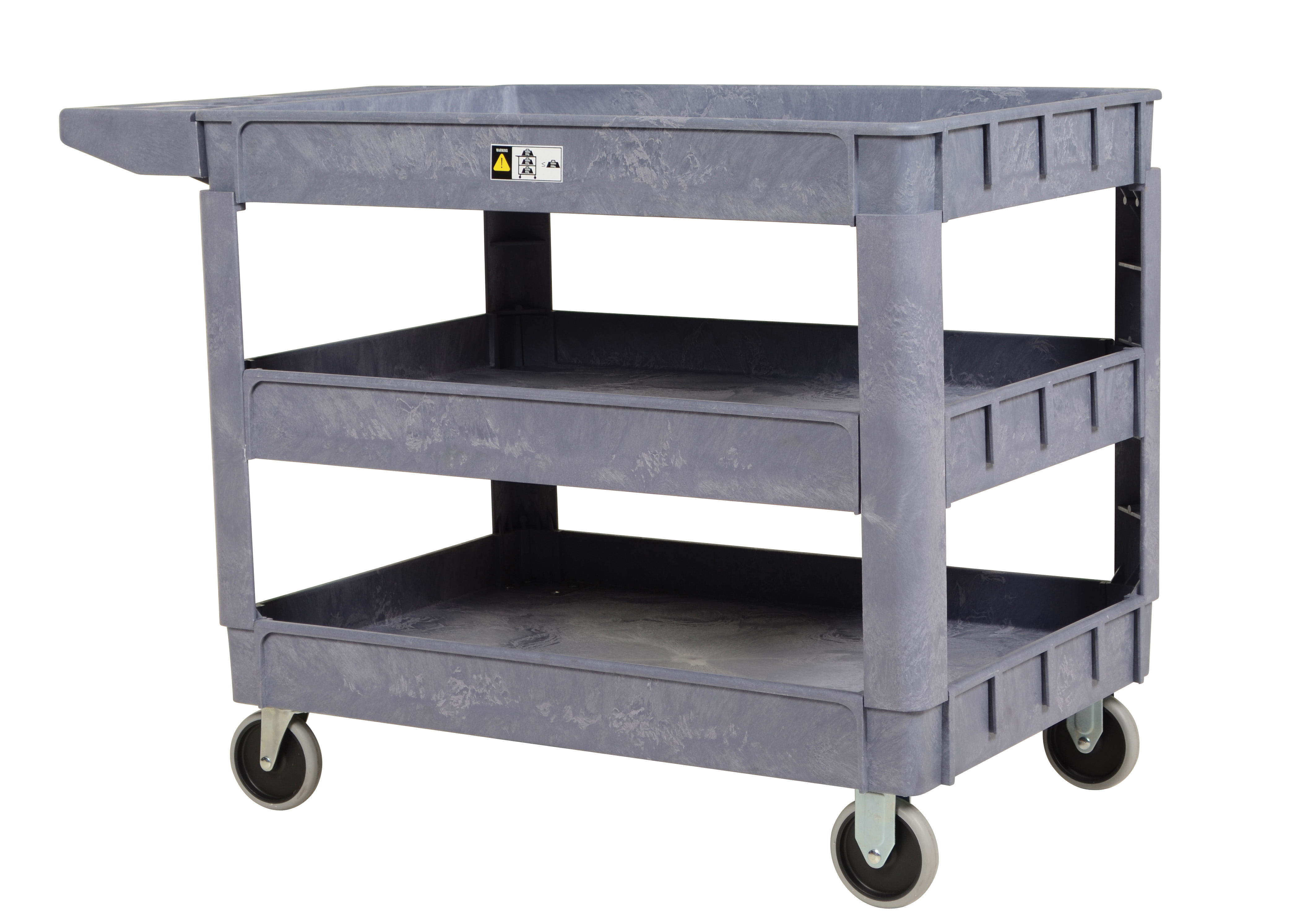 Plastic Utility Cart, 3 Shelves, 17.5 x 31 Inch Size