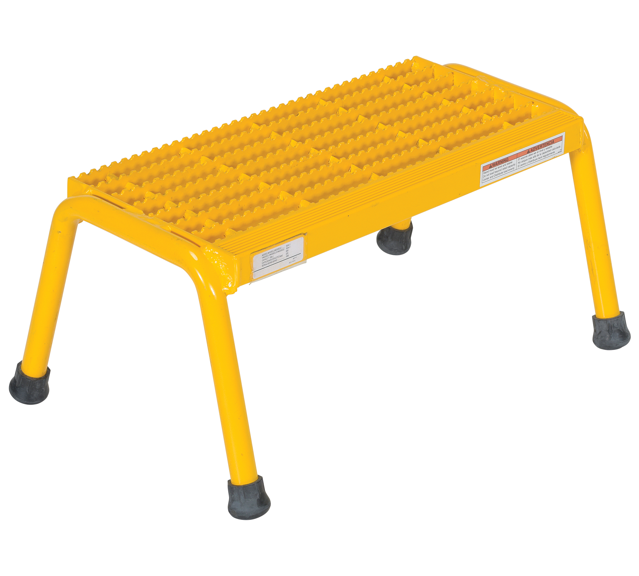 Aluminium Step Stand, 1 Step, Welded, Yellow