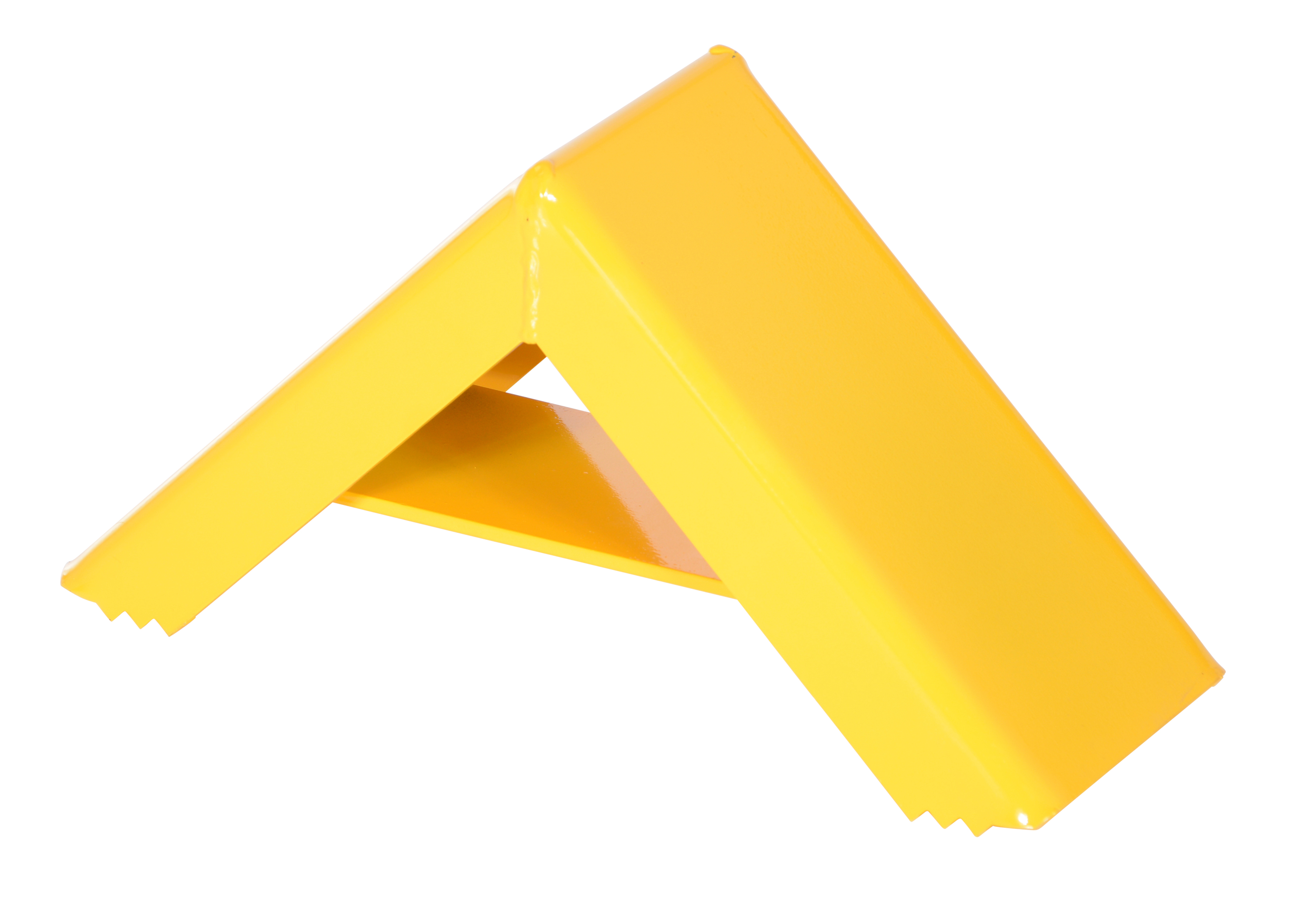 Wheel Chock, 17 5/16 Inch x 6 Inch x 9 1/16 Inch Chock Size, Steel, 1 Chock, Yellow