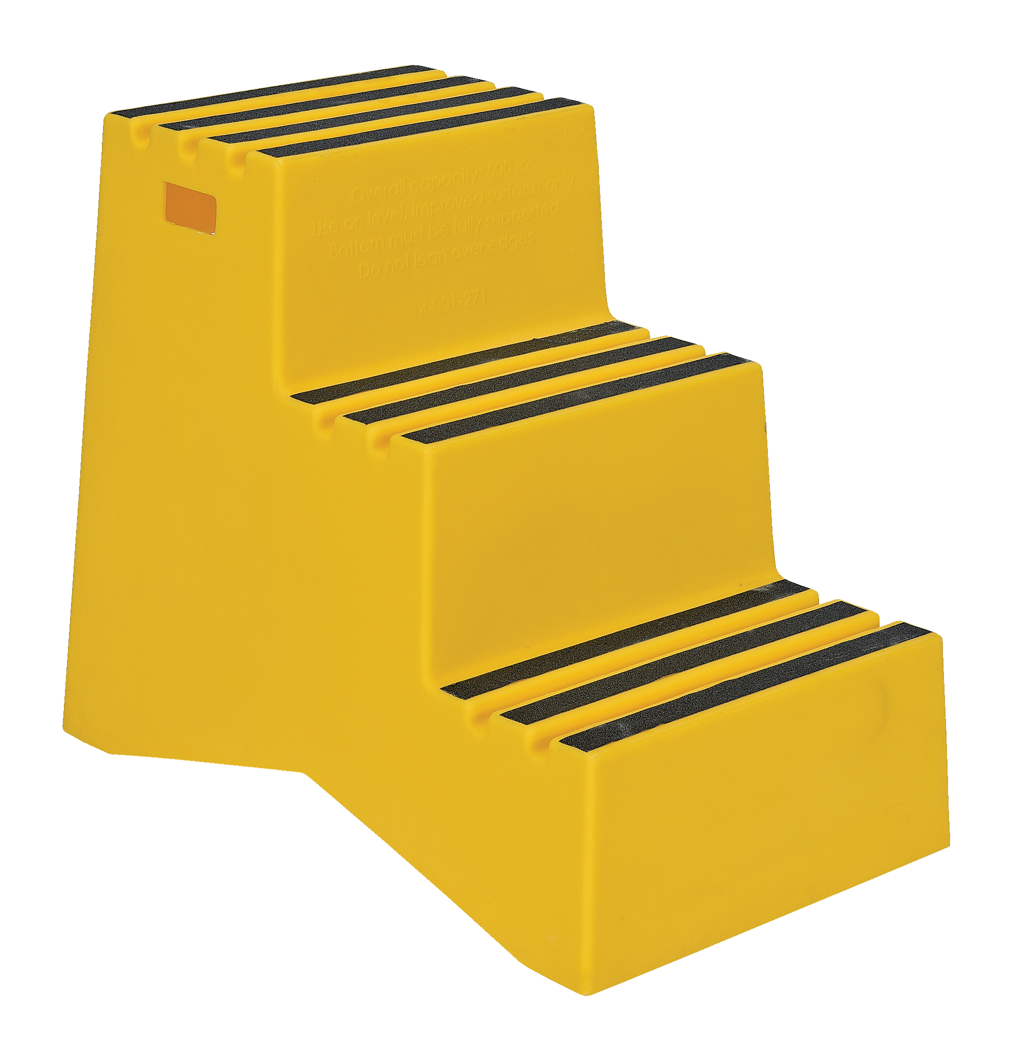 Step Stool, 3 Step, 12 x 17-9/16 Inch Step, 500 lb., Yellow, Polyethylene