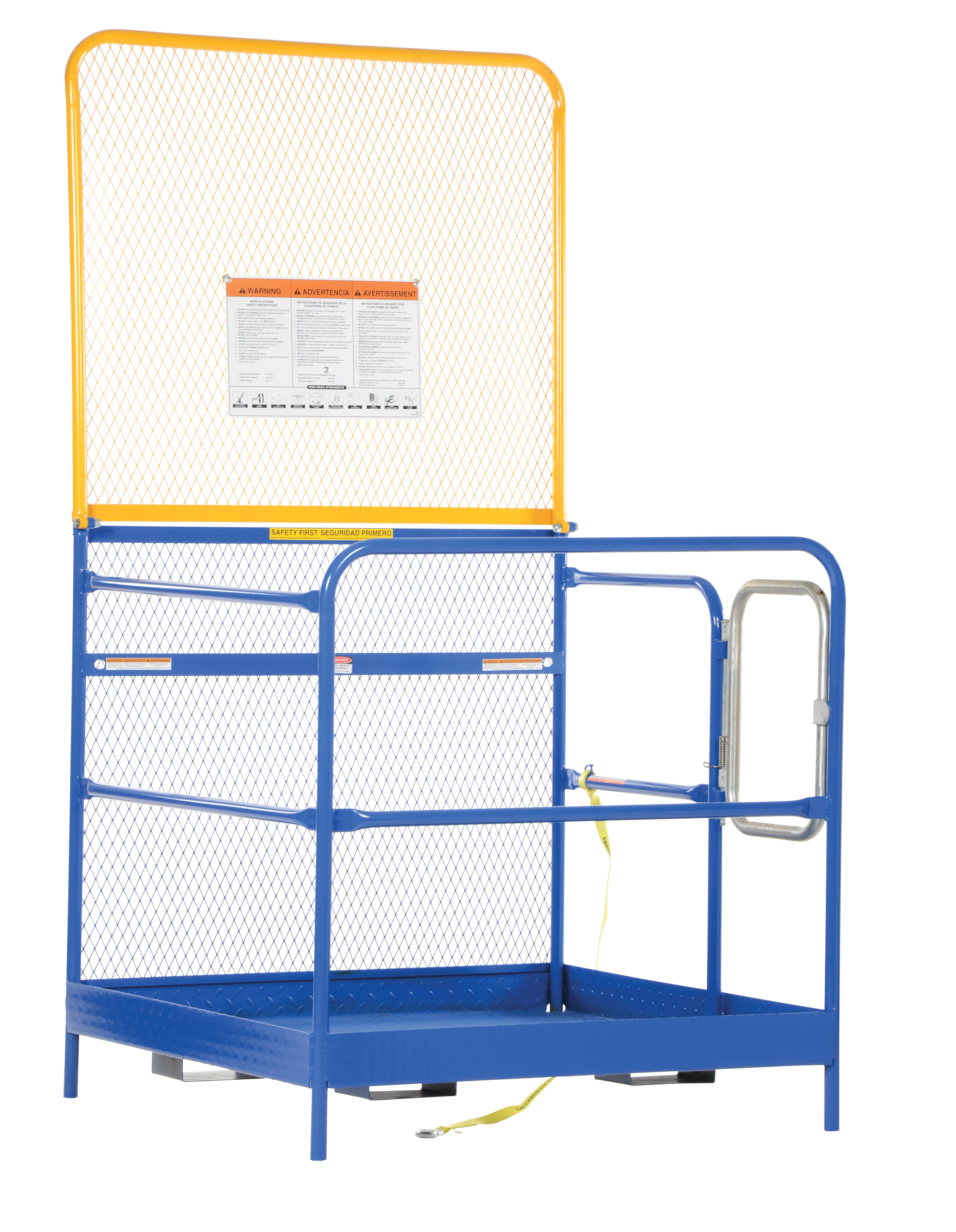 Work Platform With 84 Inch Extended Back, 36 x 36 Inch Size, 1000 lb., Blue, Steel