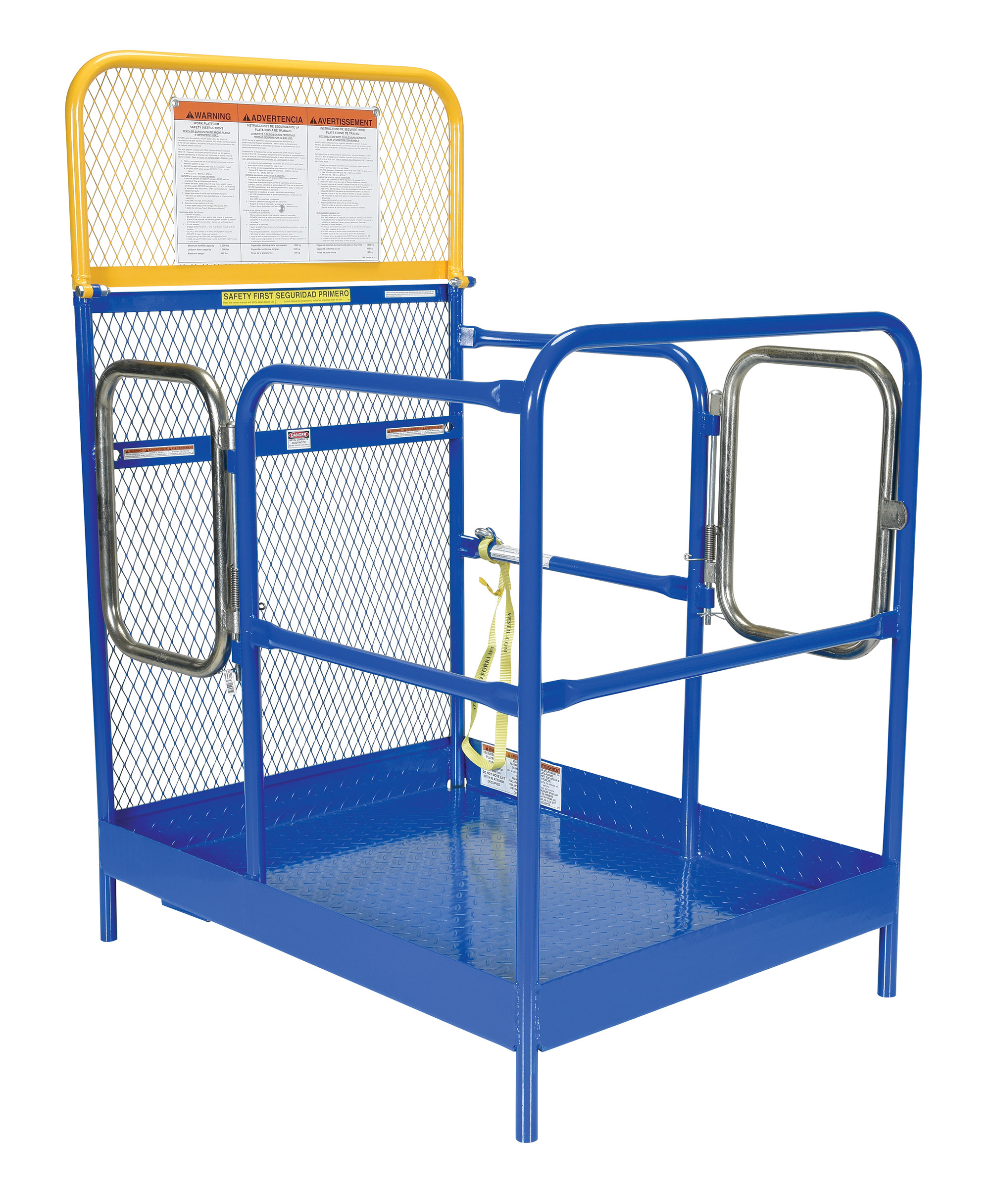 Work Platform With 2 Door Entry, 36 x 48 Inch Size, 1000 lb., Blue, Steel
