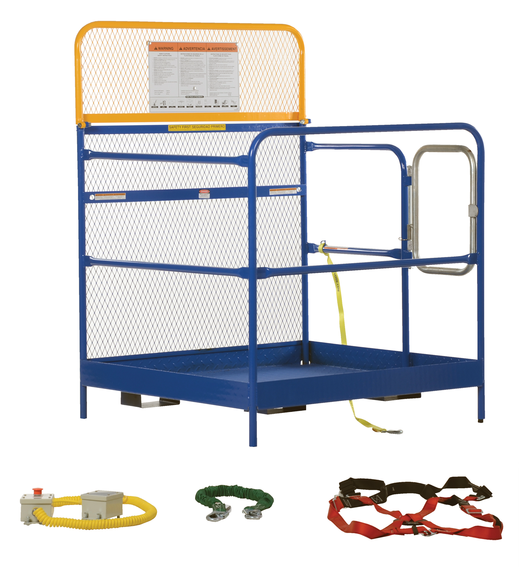 Work Platform, Full Featured, 48 x 48 Inch Size, 1000 lb., Blue, Steel
