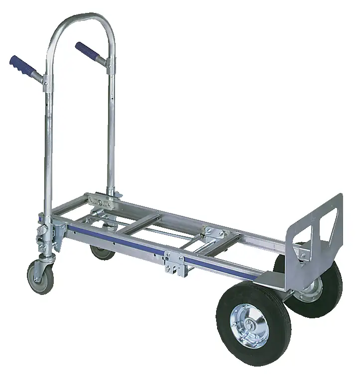 Aluminium 3 Position Convertible Hand Truck, Semi-pneumatic Wheel, 650 Lbs Capacity