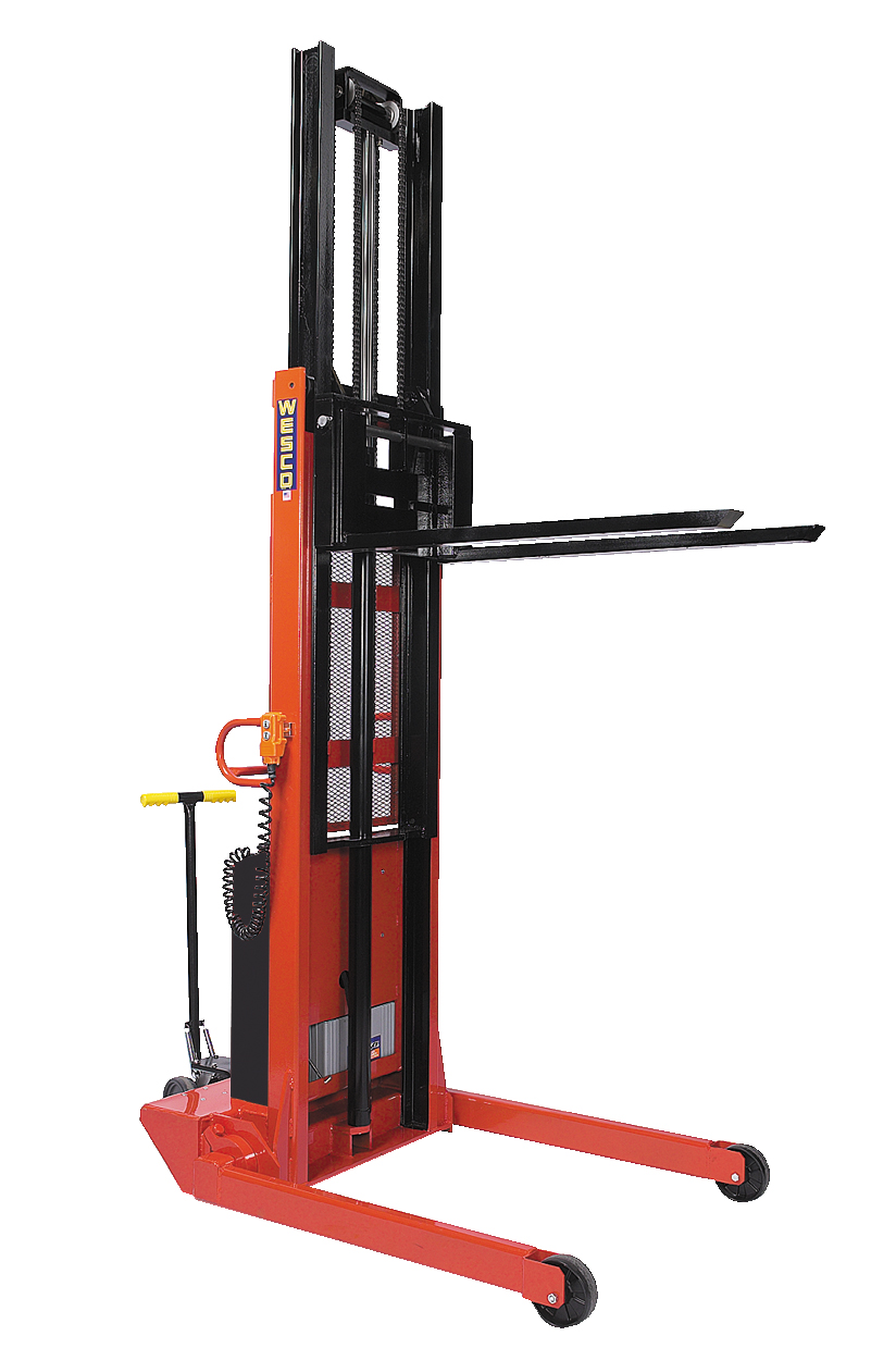 Telescoping Fork Stacker, 2000 Lbs Capacity, 130 Inch Lift