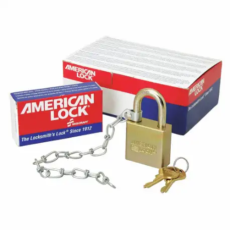 Keyed Padlock, Keyed Alike, Steel, Std Body Body Size, Steel, Std, Gold, 6 Pack Size