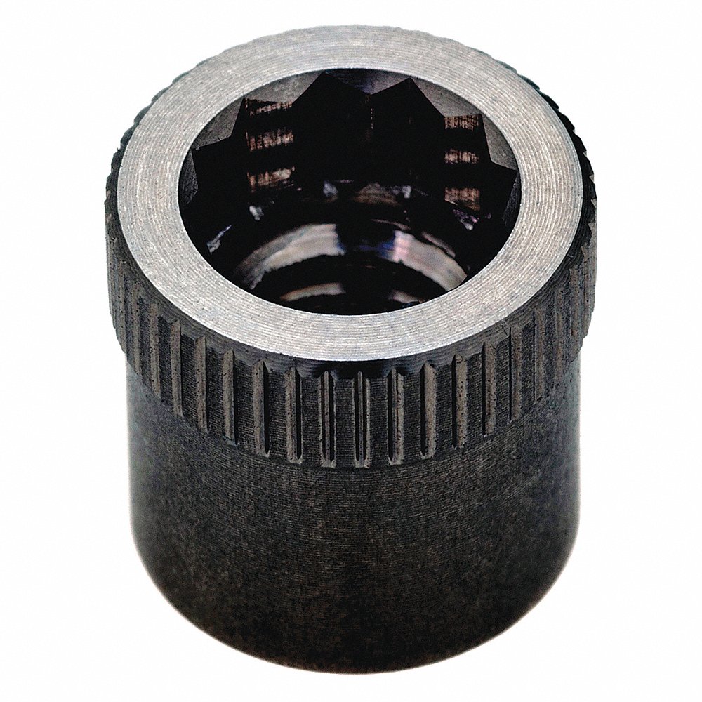 Allen Nut, 1.01 Inch Length, Steel, M18 X 2.5 Thread Size, 1-1/64 Inch Drill Size