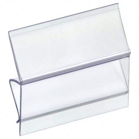 Label Holder, 3 Inch x 1 in, Clear, Slide-In, 25 Label Holders, Snap-On, PVC, Smooth