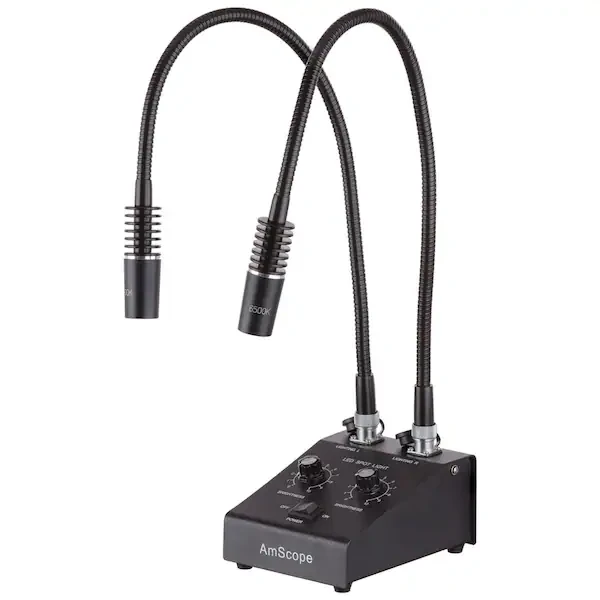 6W LED Dual Gooseneck Illuminator with Dual Controls