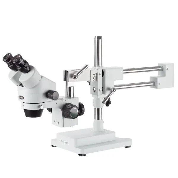 3.5X-90X Binocular Stereo Zoom Microscope With Double Arm Boom Stand