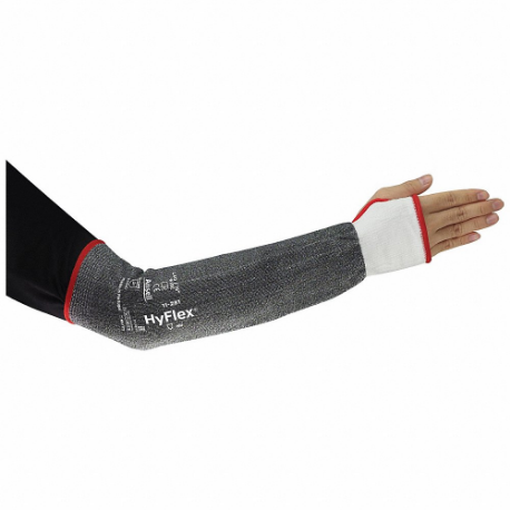 Cut-Resistant Sleeve, Ansi/Isea Cut Level A4, Gray, Knit Cuff