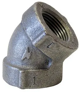 356 Series Elbow, Black, Cast Iron, 45 Degree, 6 Inch Nominal Pipe Size