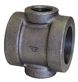 361 Series Reducing Cross Fitting, Black, Cast Iron, 2 Inch Nominal Pipe Size (a), 2 Inch Nominal Pipe Size (b), 1 Inch Nominal Pipe Size (c), 1 Inch Nominal Pipe Size (d)