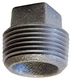 387 Series Square Head Plug, 2 Inch Nominal pipe Size, Galvanized FInish