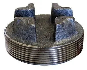 389 Series Square Head Core Plug, 6 Inch Nominal pipe Size, Black FInish