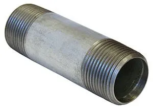330 Series Nipple, A106, Steel, Galvanized, Seamless, Pipe Size 1 1/2", Close Length 6"