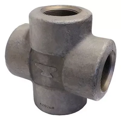 2135 Series Cross Fitting, Forged Steel, Threaded, Size 1/2"