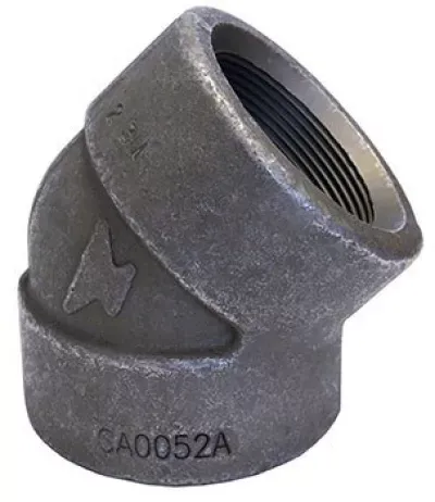 2112 Series Elbow, Forged Steel, Galvanized, Threaded, 45 Degree, Size 2 1/2"