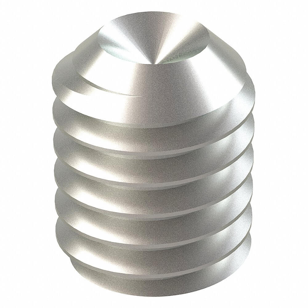 Socket Set Screw, M4x0.7 Thread Size, Pln, 5mm Lg., 2mm Drive Size, Cup, Gr. A2, 100 Pk