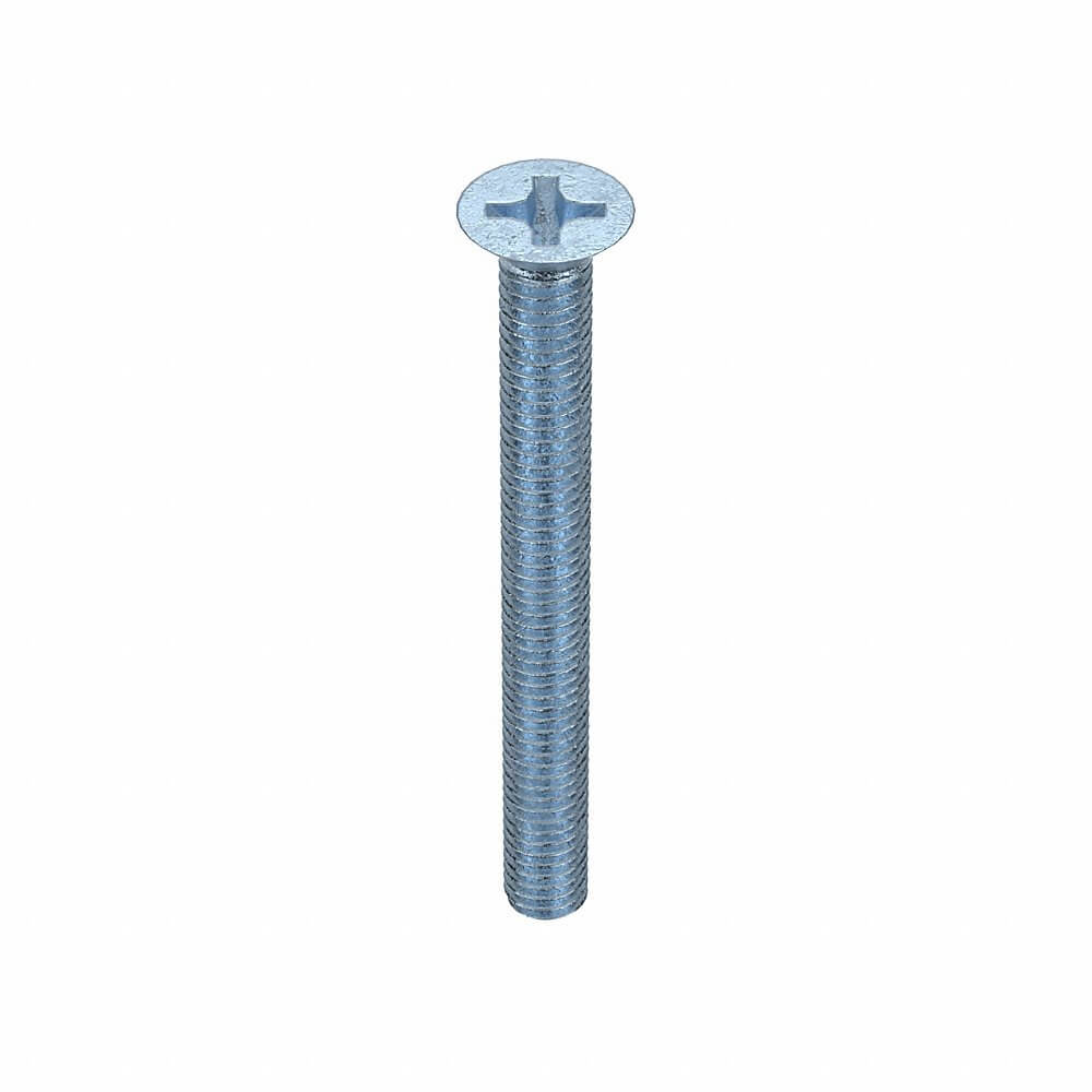 Machine Screw, M4x0.7 Thread Size, Steel, 40 mm Lg., Std, Flat, 100 Pk