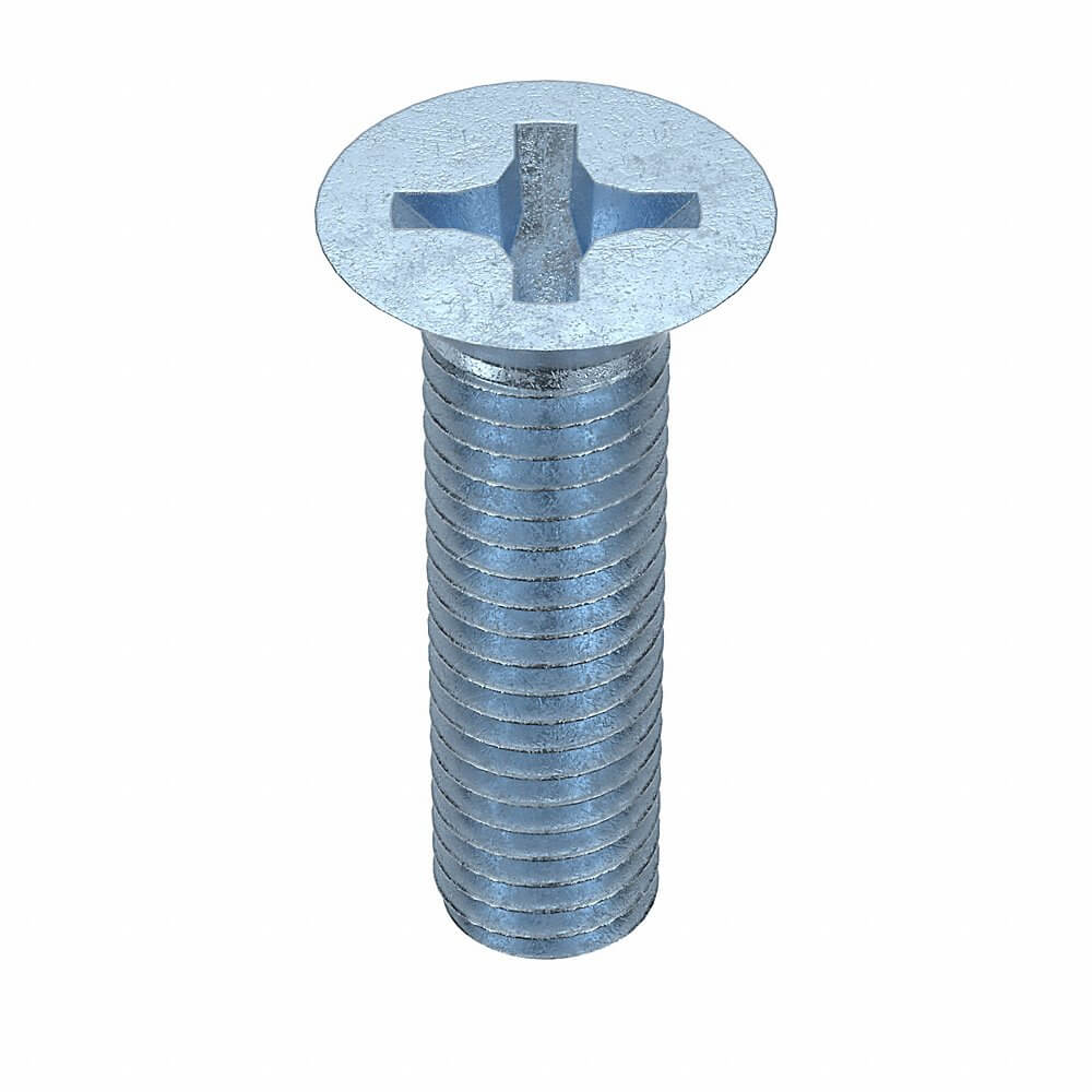 Machine Screw, M8x1.25 Thread Size, Steel, 30 mm Lg., Std, Flat, 50 Pk