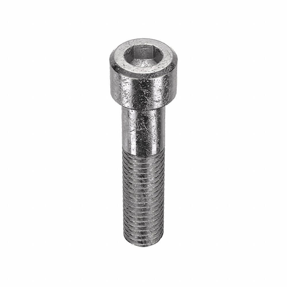 Socket Head Cap Screw, 1/2 In - 13 Thread Size, Cyl., 2 1/4 In Lg., 1/2 In Head Ht., Pln, Gr. 316, SS, 10 Pk