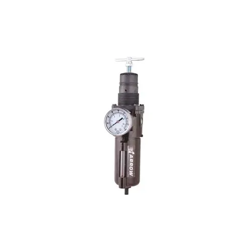 Integral Filter/Regulator, 1/2 NPT, 6 oz. Metal Bowl With Sight, Tee Handle