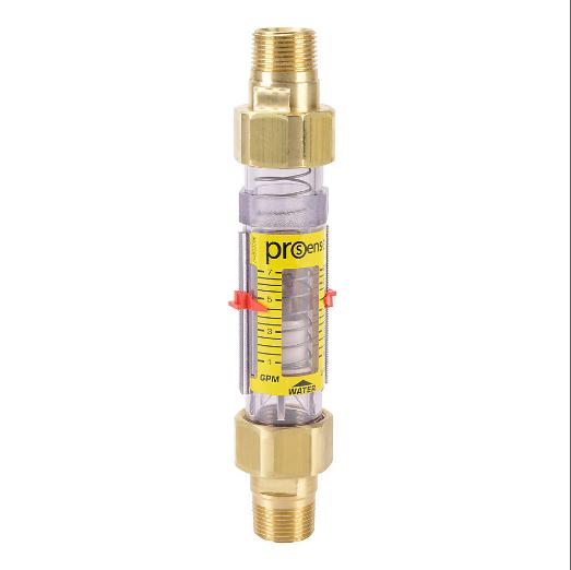 Water Mechanical Flow Meter, Variable Area, 3/4 Inch Male Npt Process Connection