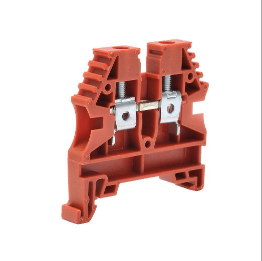 Terminal Block, 26-10 Awg, Red, 30A, 35mm Din Rail Mount, Pack Of 25