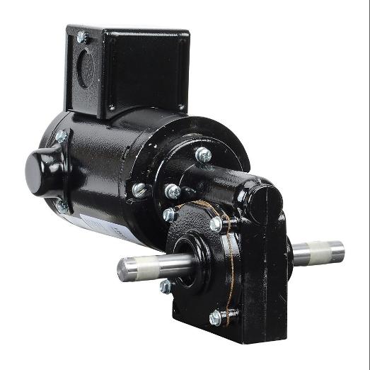 Right Angle Dual Shaft DC Gear Motor, 1/15Hp, 12 VDC, 84 rpm, 34 Lb-In Full Load Torque