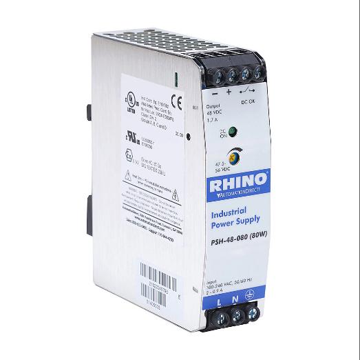 Switching Power Supply, 48 VDC At 1.7A/80W, 120/240 VAC Nominal Input, 1-Phase, Enclosed