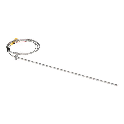 Temperature Sensor, Type K Thermocouple, Flange Mount Probe, Ungrounded Junction