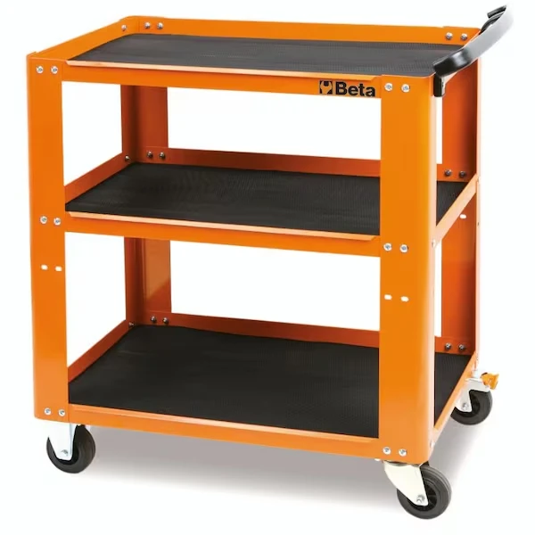 Steel Tool Cart, 3 Shelves, 440 lbs