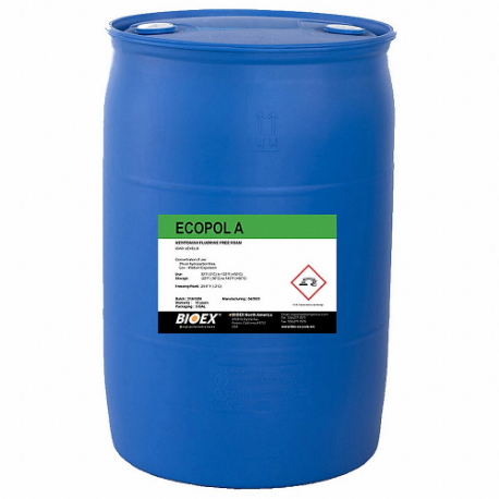 Firefighting Foam, ECOPOL A, Airport Fire Protection, 55 gal Container Size, Drum