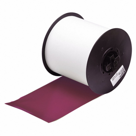 Continuous Label Roll, 1 1/8 Inch X 100 Ft, Vinyl, Purple, Outdoor, 0.004 Inch Label Thick