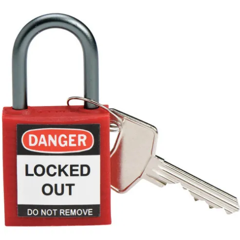 Lockout Padlock Keyed Different Red 1/5 Inch - Pack Of 6