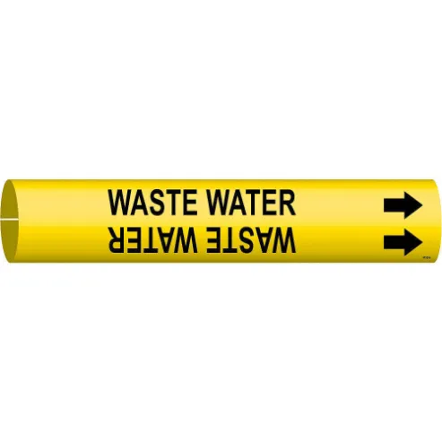 Pipe Marker Waste Water Y 3/4 To 1-3/8 In