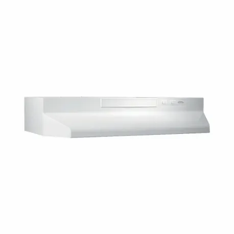 Range Hood, 30 Inch Wide, White, Steel Housing, 260 Cfm, 7 Sones, 2 Speeds