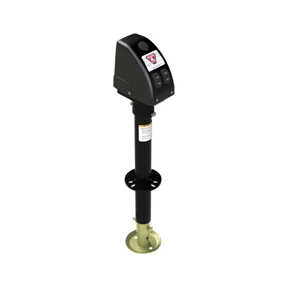 Powered Trailer Jack, 3500 lbs. Lift Capacity, Bolt-On, 14 Inch Travel, Black Cover
