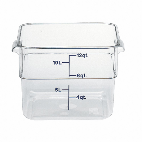 Square Storage Container, 12 Qt Capacity, 11 1/4 Inch Lg, 12 1/4 Inch Width, 6 PK