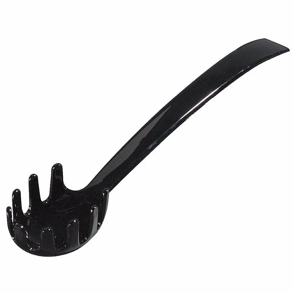 Pasta Fork, 9 1/2 Inch Length, 2 Inch Width, Polycarbonate, Black, 12Pk