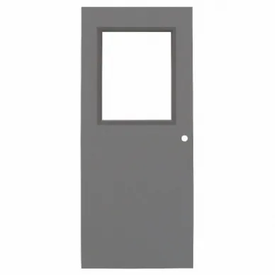 Half Glass Steel Door with Glass, 1 Mortise, 84 Inch Door Opening Height