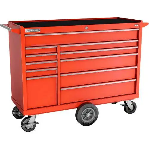 Maintenance Cart, 41 Inch Width, 20 Inch Depth, 11 Drawer, Red