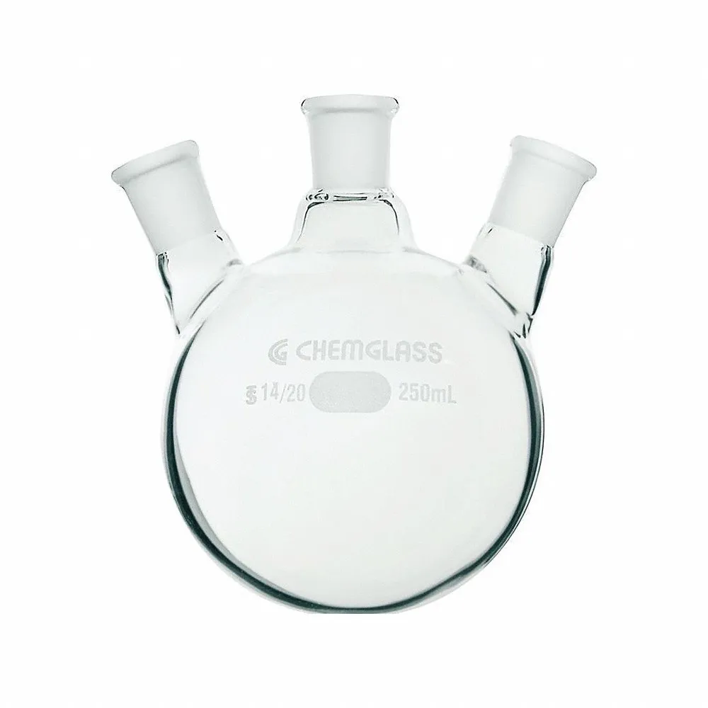 Round Bottom Flask, 250 Ml Labware Capacity To Metric, Type I Borosilicate Glass, Boiling