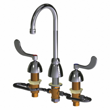 Gooseneck Kitchen/Bathroom Faucet, Chicago Faucets, 786, Chrome Finish, 1.5 GPM Flow Rate